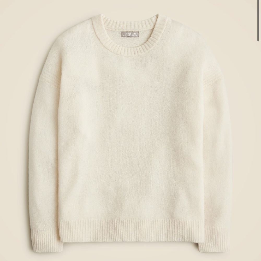 J.Crew Cream Relaxed crewneck sweater
